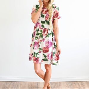 Babydoll Mini Flower Dress